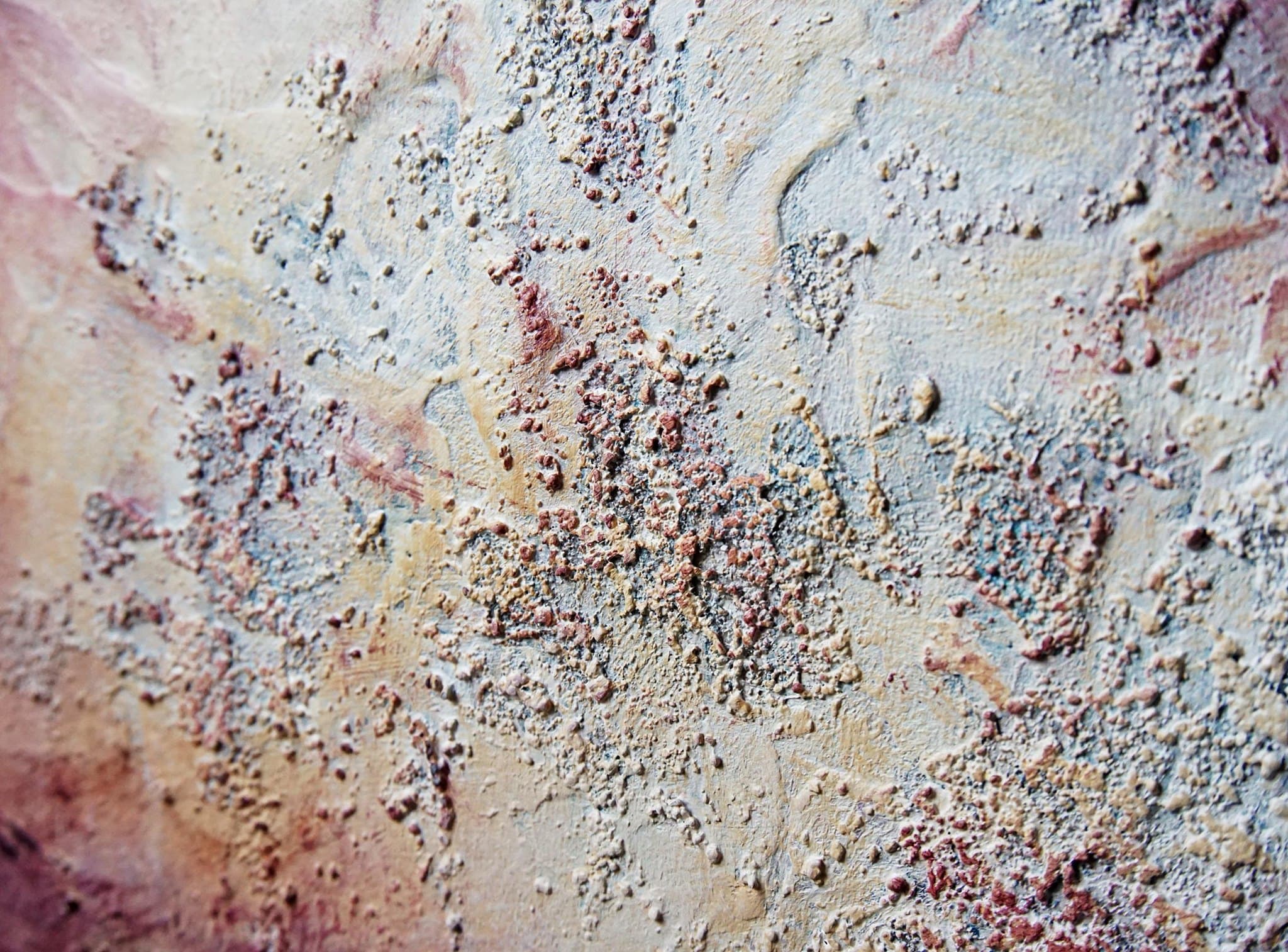 Detail maalist "Hetk", mis toob esile kihilise tekstuuri ja pinnastruktuuri 