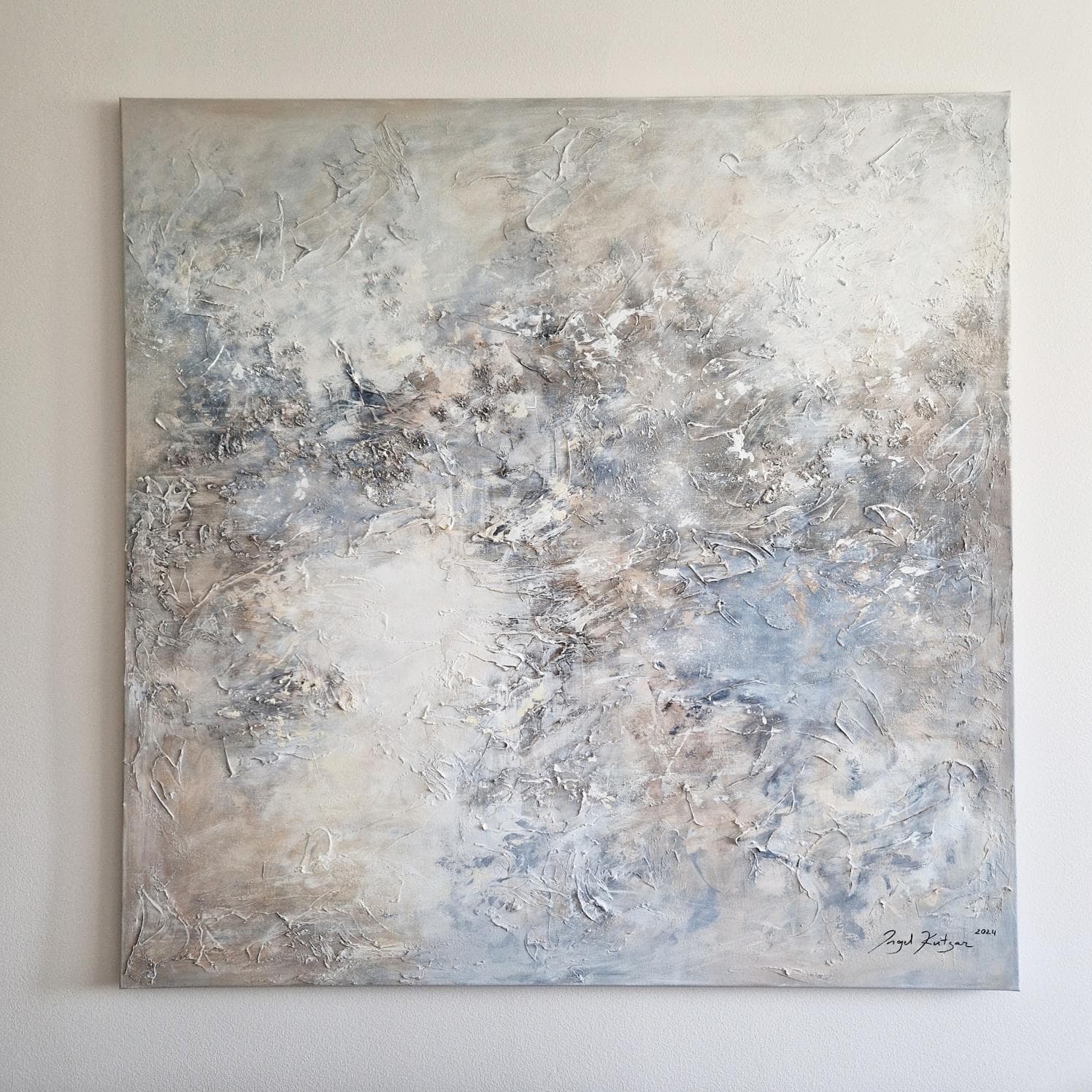 At the centre of silence – textured original abstract painting in [colors] tones
