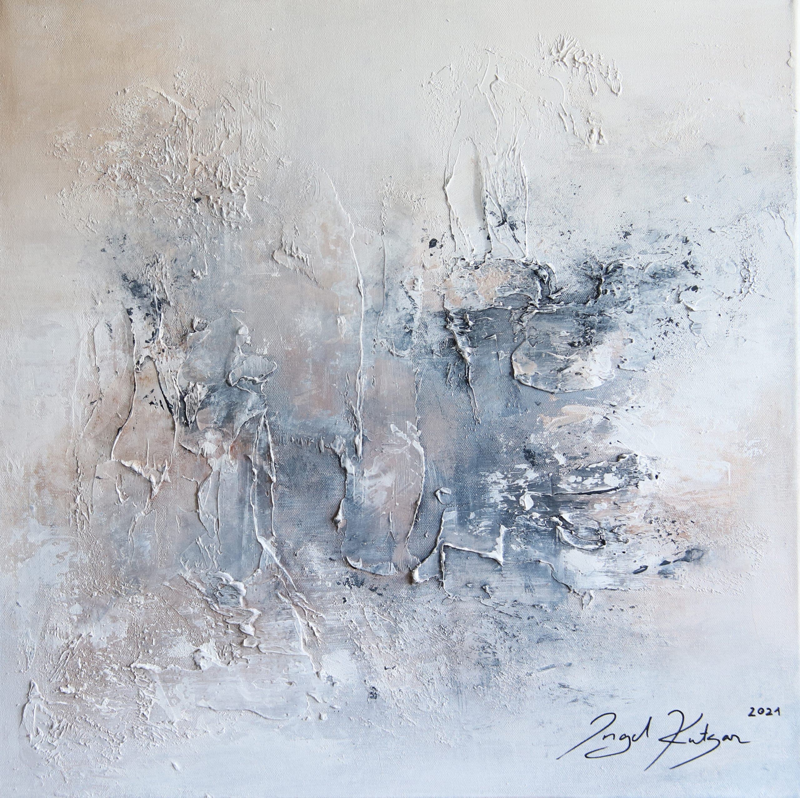 A Feather's Touch – textured original abstract painting in [colors] tones