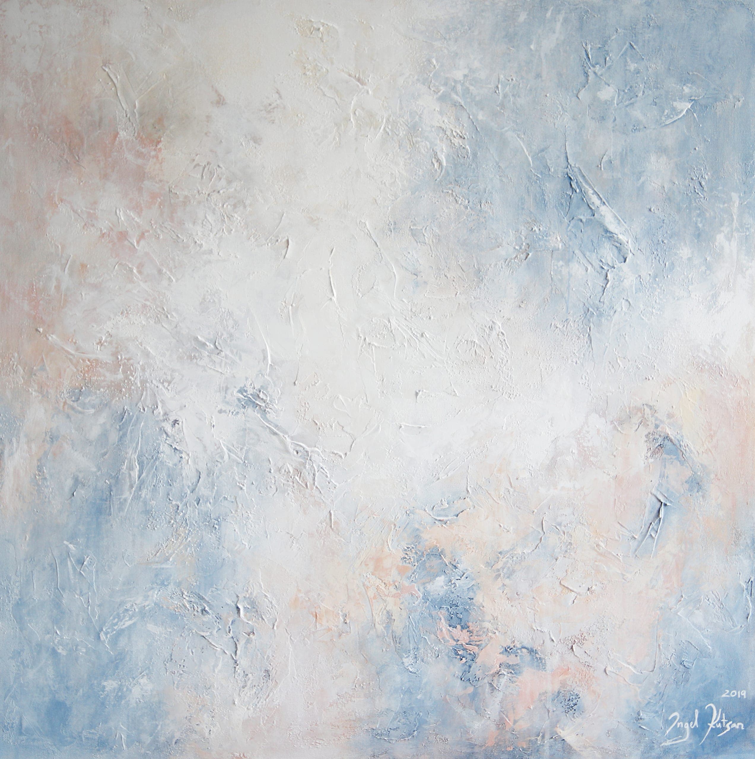 Contemporary abstract painting "Silence" featuring layered texture and balanced composition